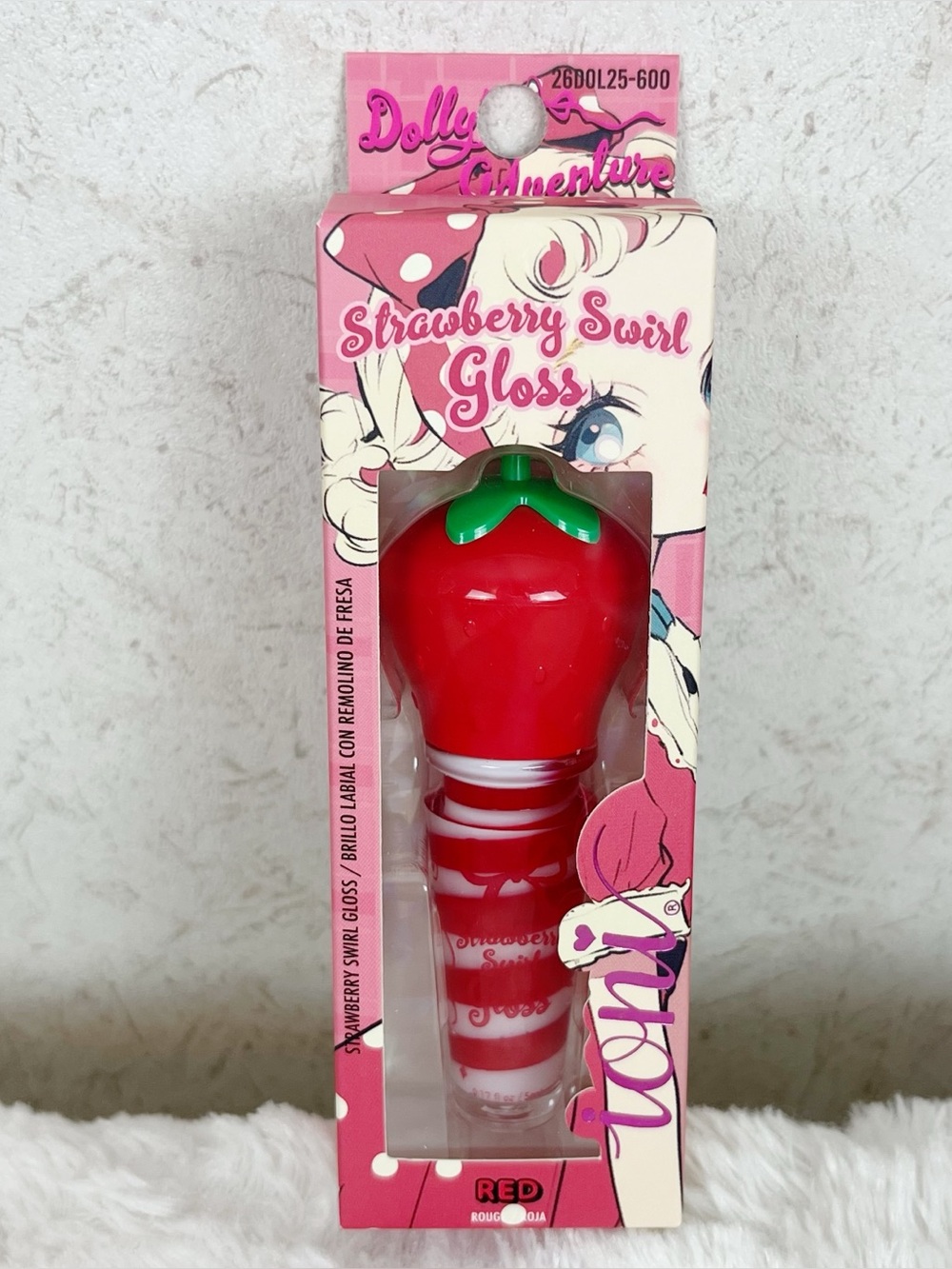 Ioni Dolly’s Adventure Strawberry Swirl Lip Gloss Red Girly Cottagecore Coquette